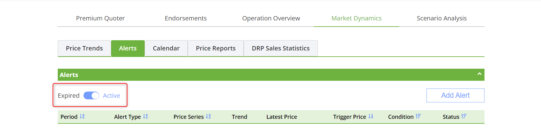 DRP Alert filter