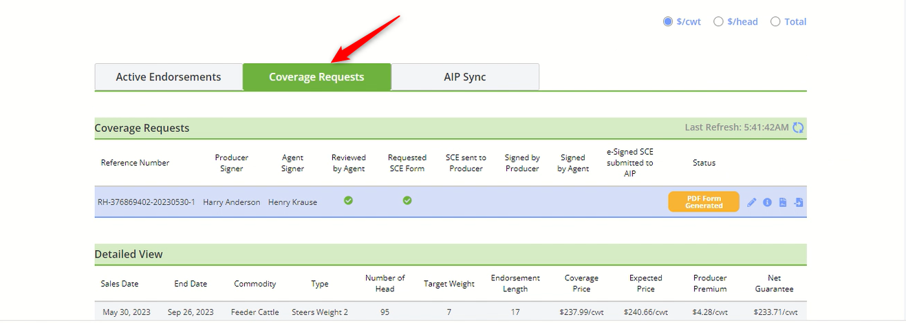 Coverage Request