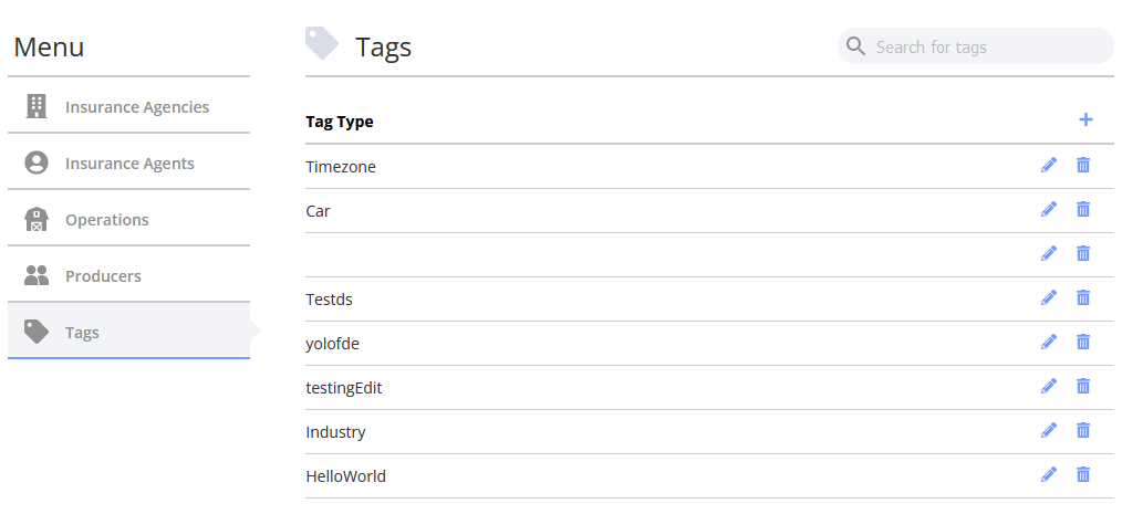 Tag types